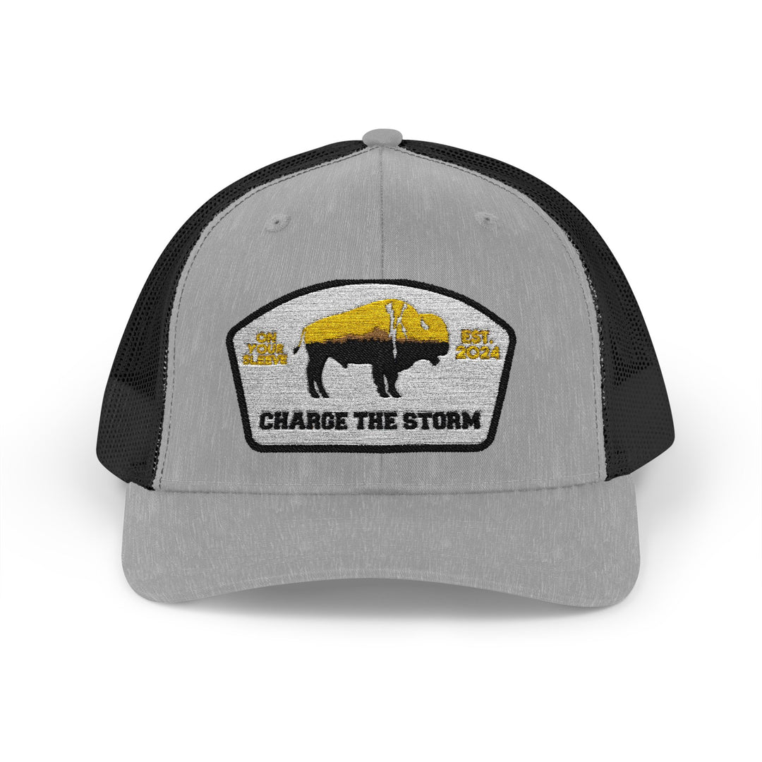 Charge The Storm - Face Your Fears Snapback Trucker Cap | Outdoor Adventure Hat, Gift for Nature Lovers, Casual Style, Everyday Wear, Camping Accessory