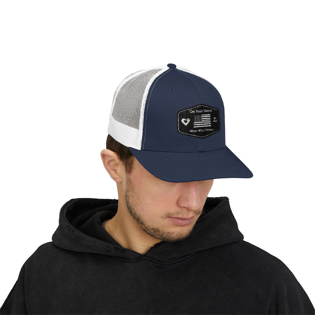 Black Flag - Wear What Matters Snapback Trucker Cap | Outdoor Adventure Hat, Gift for Nature Lovers, Casual Style, Everyday Wear, Camping Accessory