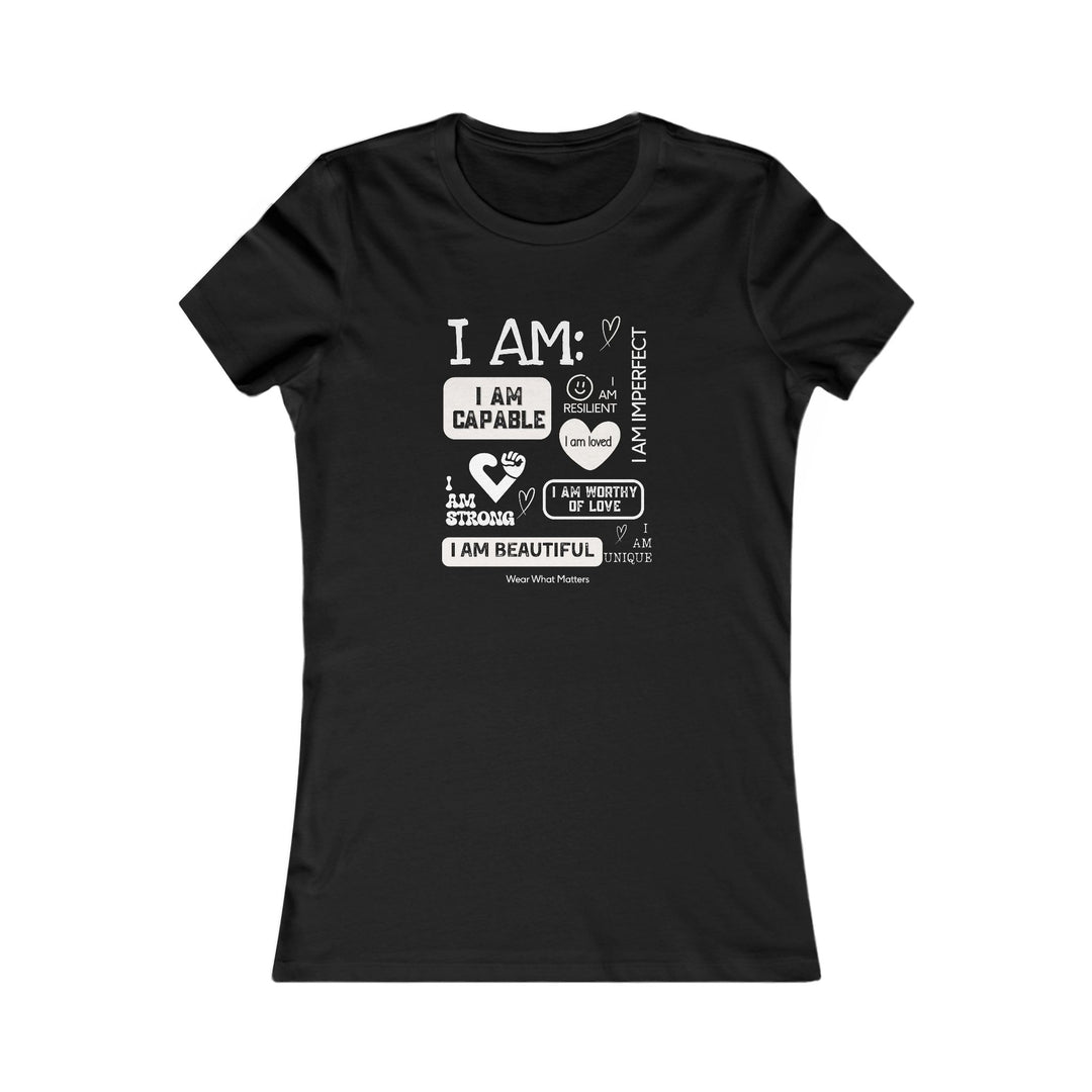 I AM - COLLAGE , Empowering Identity Tee for Women
