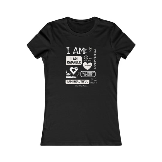 I AM - COLLAGE , Empowering Identity Tee for Women