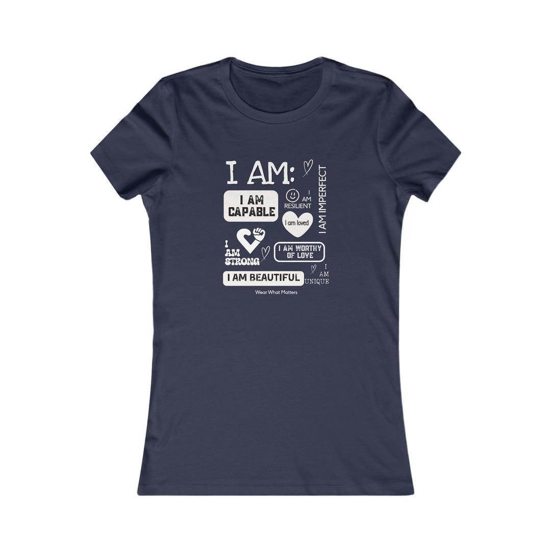 I AM - COLLAGE , Empowering Identity Tee for Women