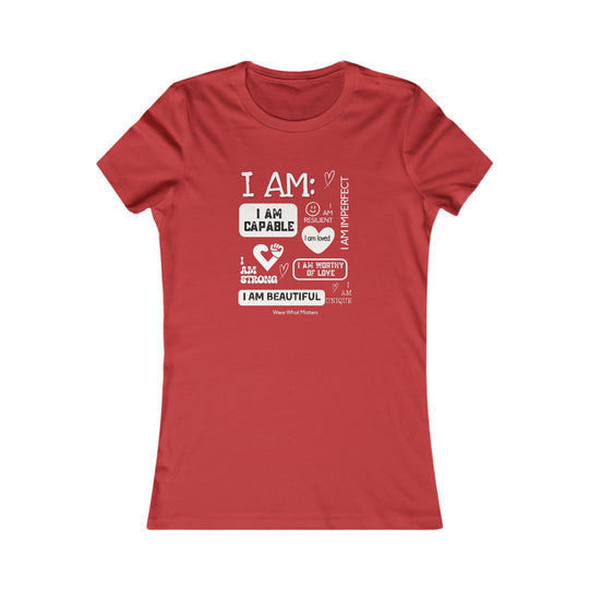 I AM - COLLAGE , Empowering Identity Tee for Women