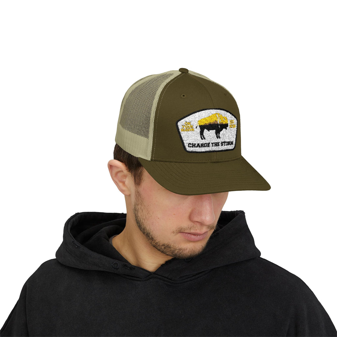 Charge The Storm - Face Your Fears Snapback Trucker Cap | Outdoor Adventure Hat, Gift for Nature Lovers, Casual Style, Everyday Wear, Camping Accessory