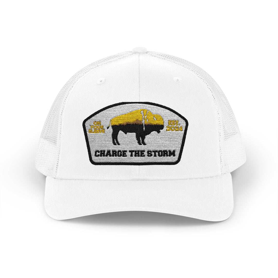 Charge The Storm - Face Your Fears Snapback Trucker Cap | Outdoor Adventure Hat, Gift for Nature Lovers, Casual Style, Everyday Wear, Camping Accessory