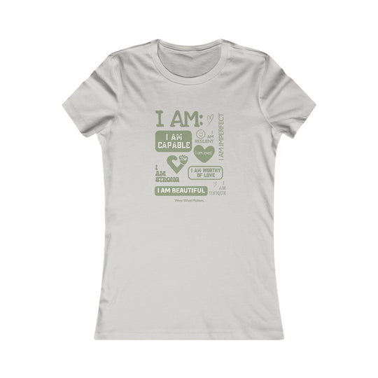 I AM - COLLAGE , Empowering Identity Tee for Women
