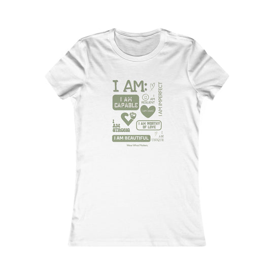I AM - COLLAGE , Empowering Identity Tee for Women