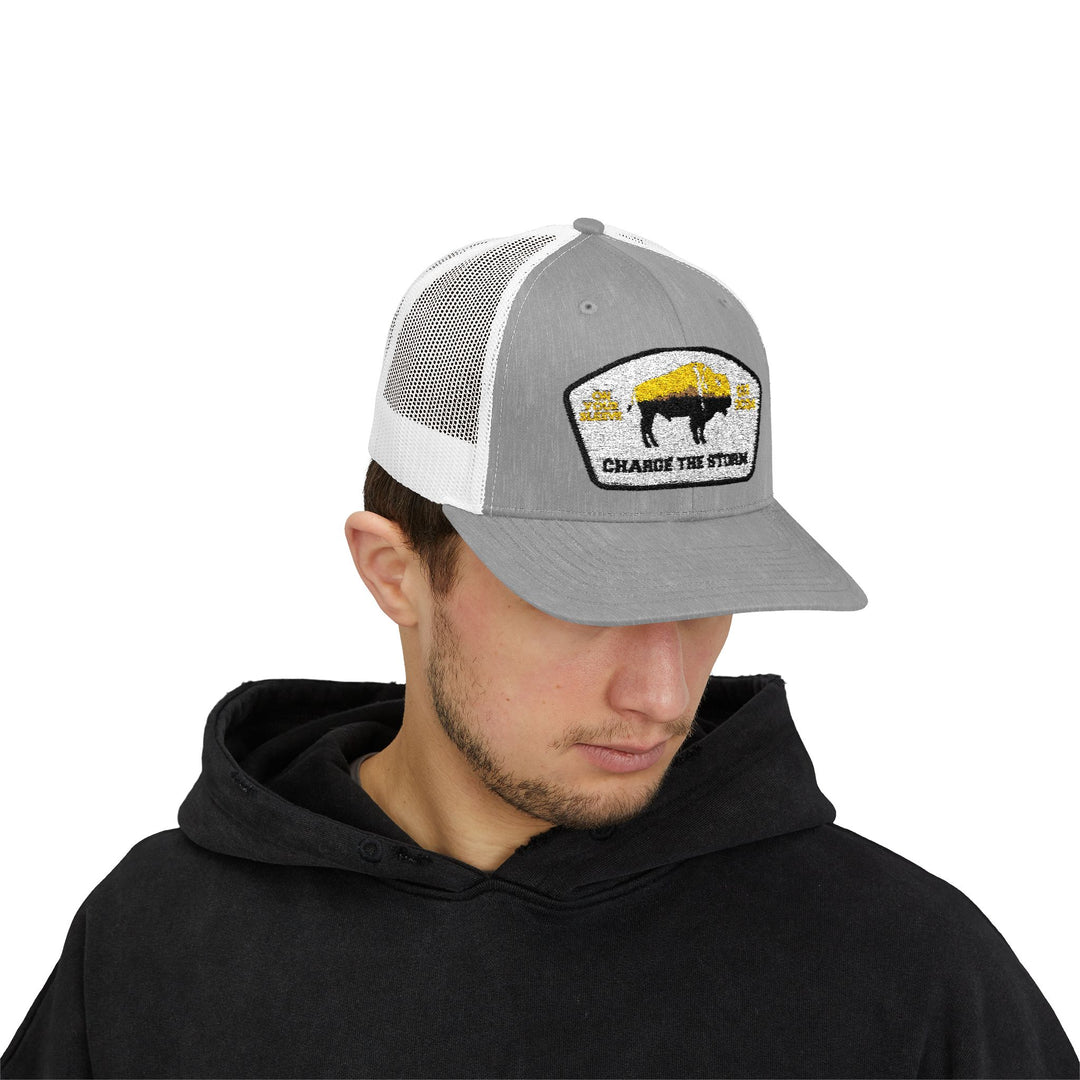 Charge The Storm - Face Your Fears Snapback Trucker Cap | Outdoor Adventure Hat, Gift for Nature Lovers, Casual Style, Everyday Wear, Camping Accessory