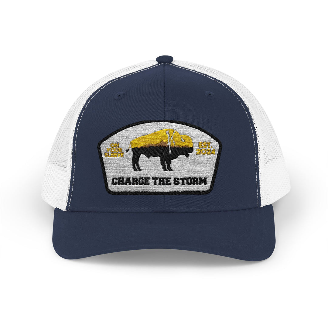 Charge The Storm - Face Your Fears Snapback Trucker Cap | Outdoor Adventure Hat, Gift for Nature Lovers, Casual Style, Everyday Wear, Camping Accessory