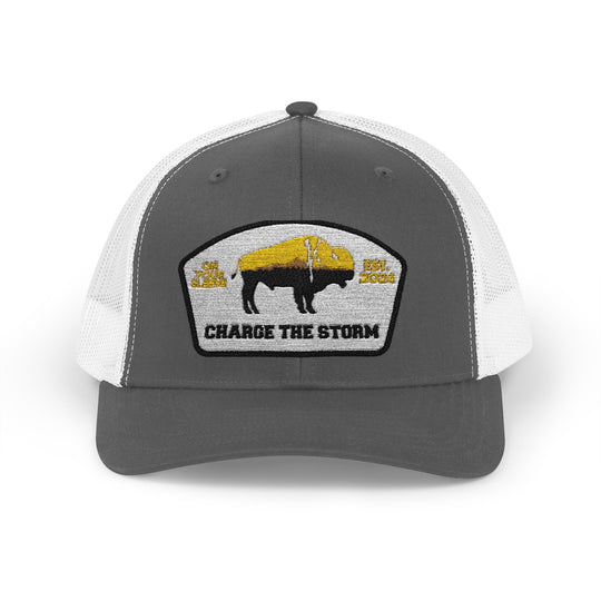 Charge The Storm - Face Your Fears Snapback Trucker Cap | Outdoor Adventure Hat, Gift for Nature Lovers, Casual Style, Everyday Wear, Camping Accessory