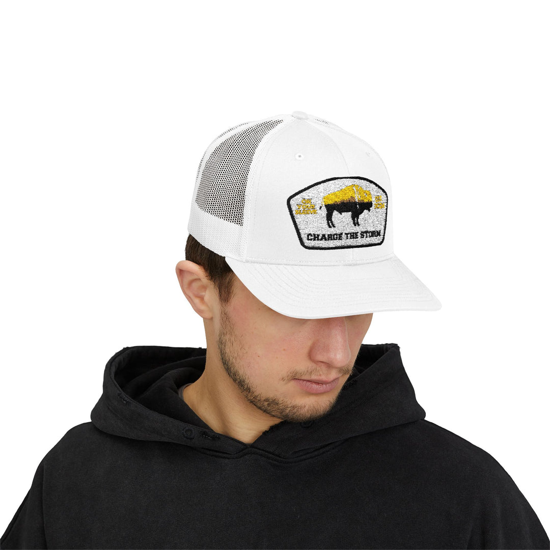 Charge The Storm - Face Your Fears Snapback Trucker Cap | Outdoor Adventure Hat, Gift for Nature Lovers, Casual Style, Everyday Wear, Camping Accessory