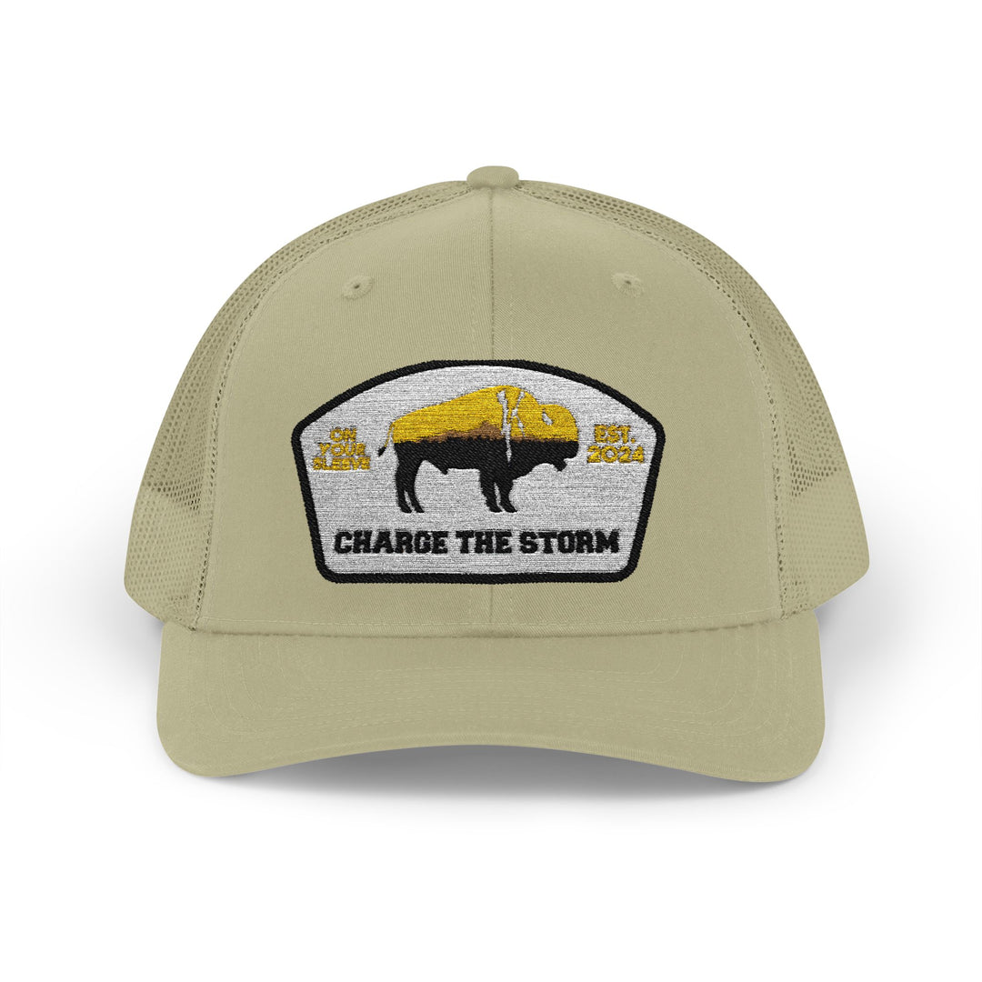 Charge The Storm - Face Your Fears Snapback Trucker Cap | Outdoor Adventure Hat, Gift for Nature Lovers, Casual Style, Everyday Wear, Camping Accessory