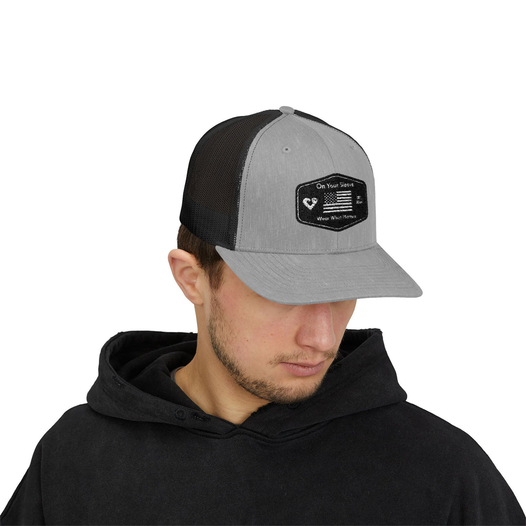 Black Flag - Wear What Matters Snapback Trucker Cap | Outdoor Adventure Hat, Gift for Nature Lovers, Casual Style, Everyday Wear, Camping Accessory