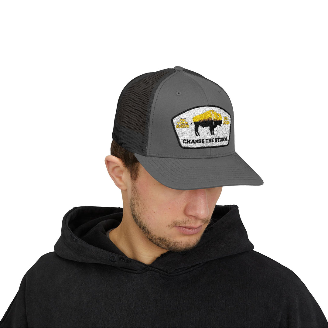 Charge The Storm - Face Your Fears Snapback Trucker Cap | Outdoor Adventure Hat, Gift for Nature Lovers, Casual Style, Everyday Wear, Camping Accessory