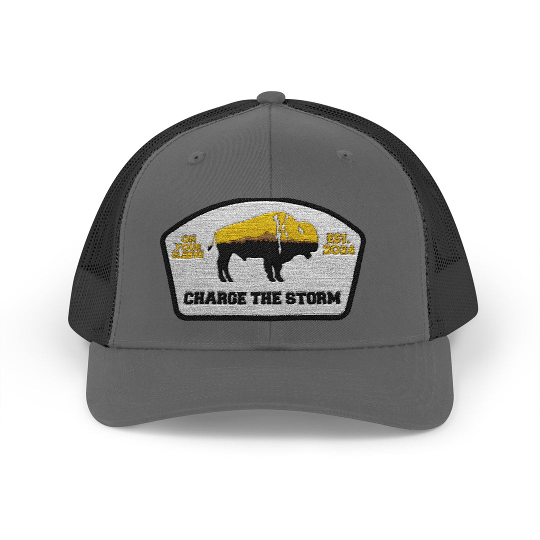 Charge The Storm - Face Your Fears Snapback Trucker Cap | Outdoor Adventure Hat, Gift for Nature Lovers, Casual Style, Everyday Wear, Camping Accessory
