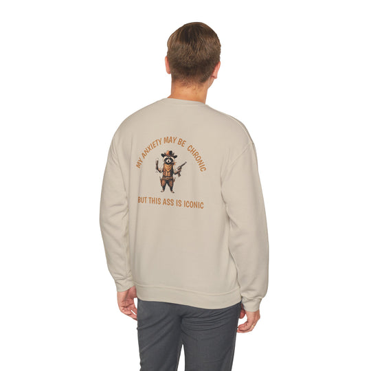 Chronic but Iconic Hoodie, Raccoon Humor Mental Health Shirt
