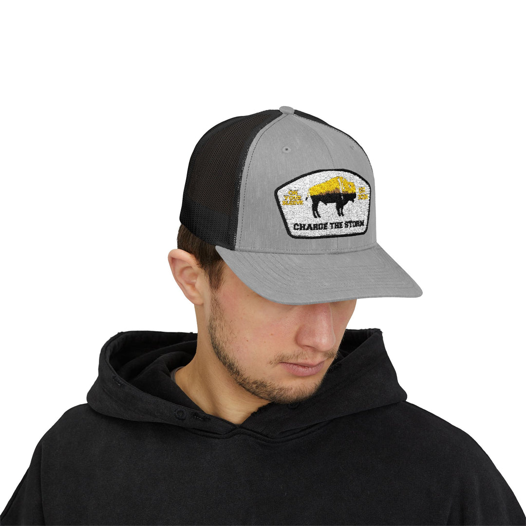 Charge The Storm - Face Your Fears Snapback Trucker Cap | Outdoor Adventure Hat, Gift for Nature Lovers, Casual Style, Everyday Wear, Camping Accessory