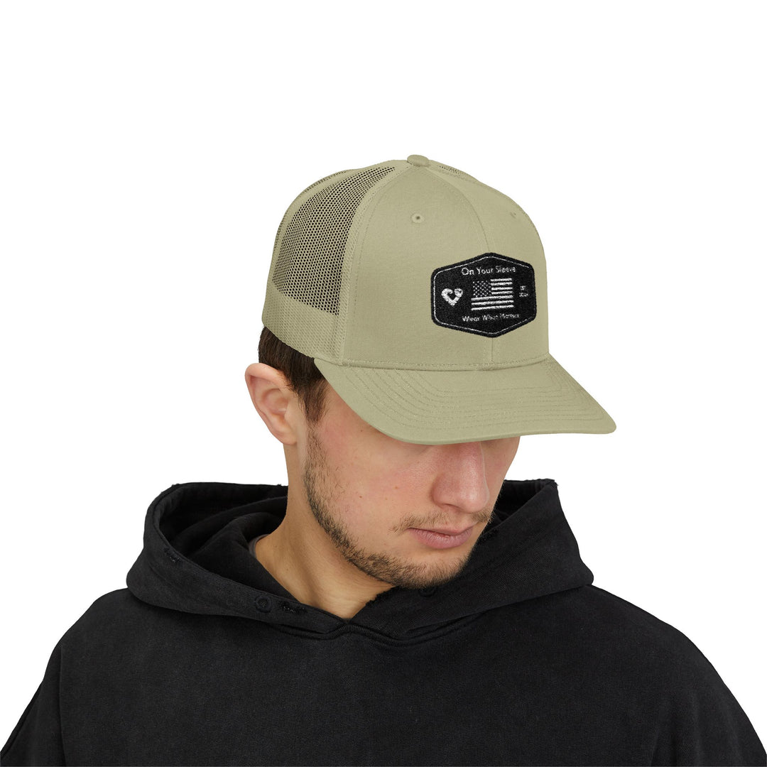 Black Flag - Wear What Matters Snapback Trucker Cap | Outdoor Adventure Hat, Gift for Nature Lovers, Casual Style, Everyday Wear, Camping Accessory