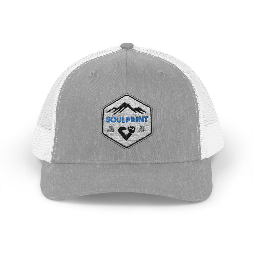 Soulprint Trucker Hat - Leave Your Mark on Others | Snapback Trucker Cap | Outdoor Adventure Hat, Gift for Nature Lovers, Casual Style, Everyday Wear, Camping Accessory