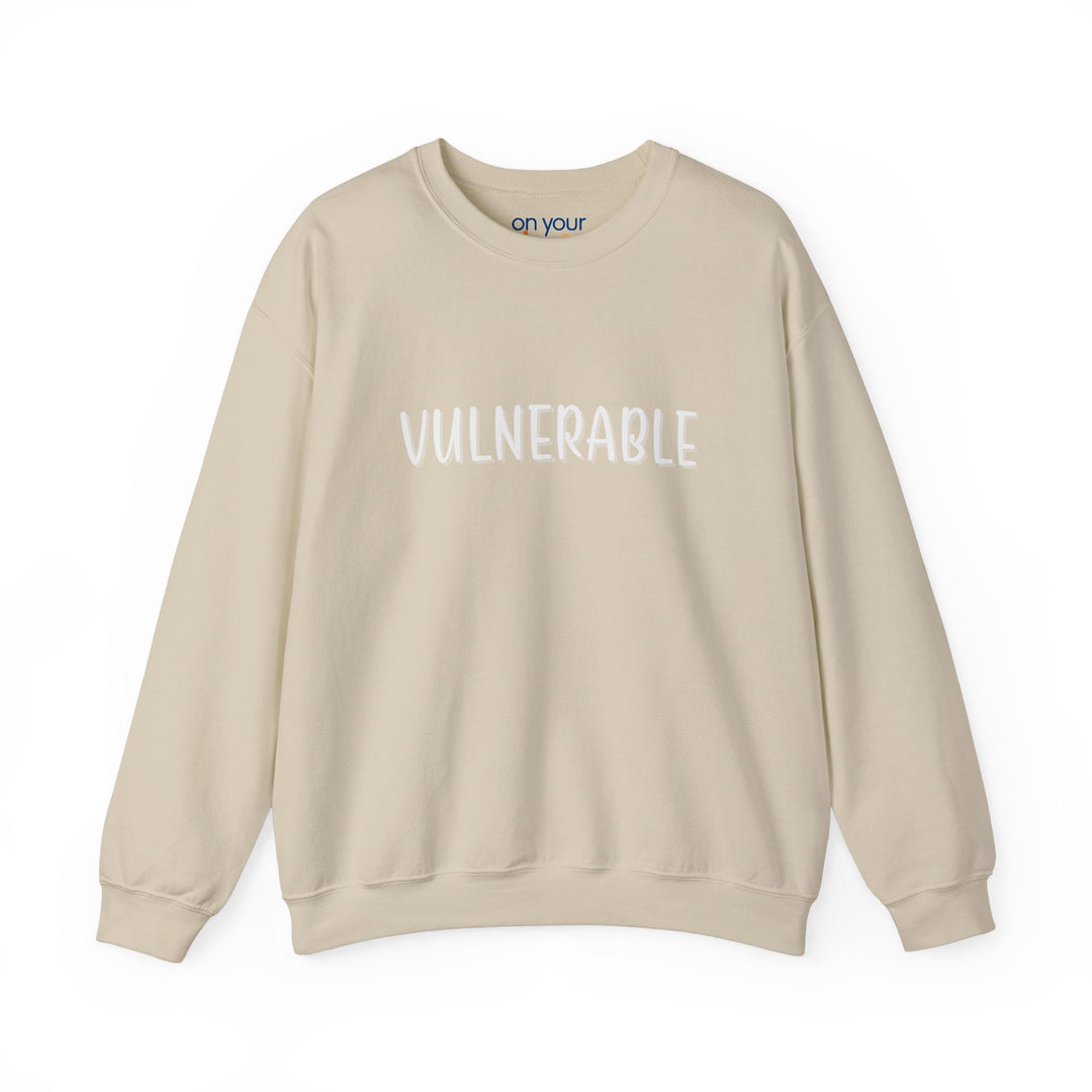Vulnerable Crew Neck, Brave, Real, Honest Mental Health Apparel