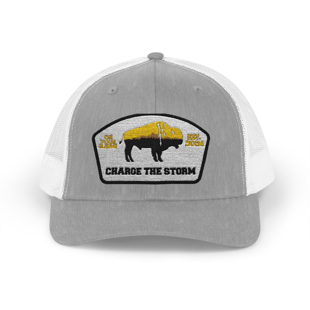 Charge The Storm - Face Your Fears Snapback Trucker Cap | Outdoor Adventure Hat, Gift for Nature Lovers, Casual Style, Everyday Wear, Camping Accessory