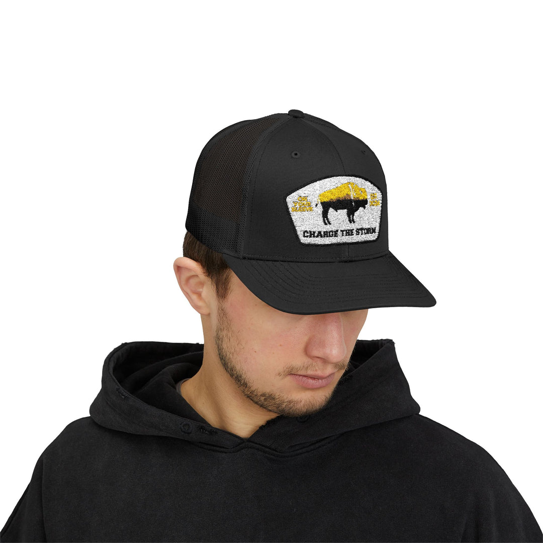 Charge The Storm - Face Your Fears Snapback Trucker Cap | Outdoor Adventure Hat, Gift for Nature Lovers, Casual Style, Everyday Wear, Camping Accessory