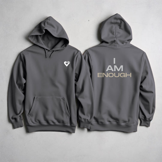 I am Enough Empowerment Hoodie Jacket and Self-Love Graphic Outerwear