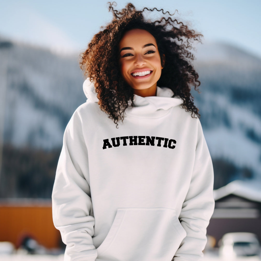 Authentic Quote Hoodie Jacket, Genuine and Inspiring Outerwear